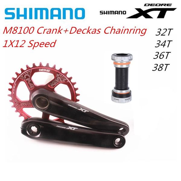 

bike heels & chainwheels xt m8100 12s mtb crankset mountain bicycle1x12speed 170mm175mm deckas 32t 34t 36t 38t bb52 bottom brac