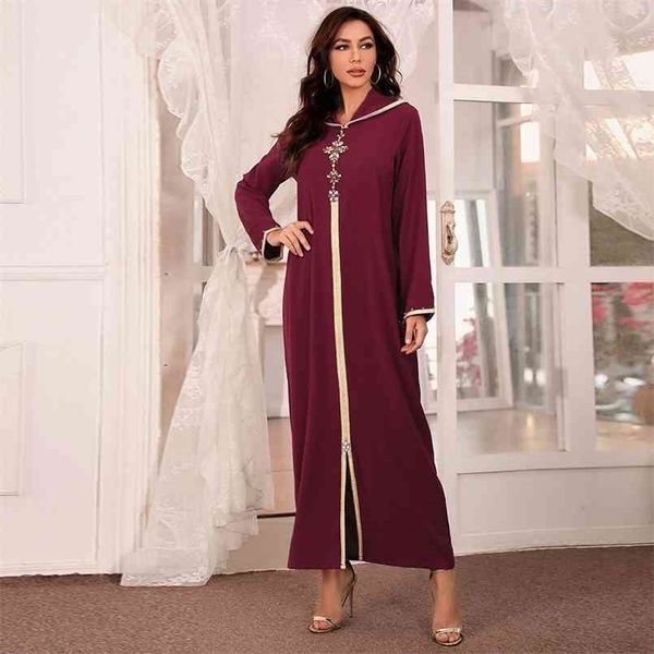 Vestido De Mujer Abaya Dubai Turchia Abito da moda musulmano Abbigliamento Abiti lunghi africani per le donne Robe Noel Djellaba Femme 210915