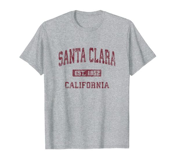 

santa clara california ca vintage athletic sports design t-shirt, White;black