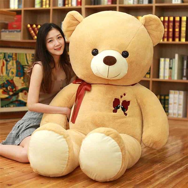 

couple ribbon teddy bear plush toy doll pillow gift proofing