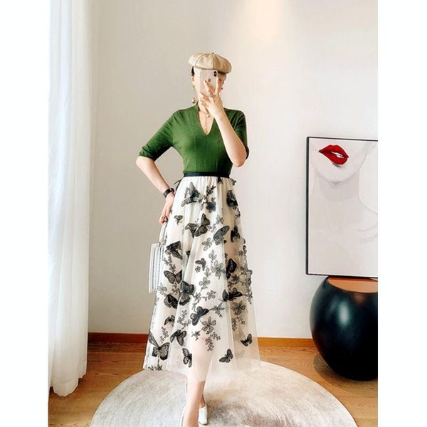 

skirts 2021 embroidery lace apricot black skirt women