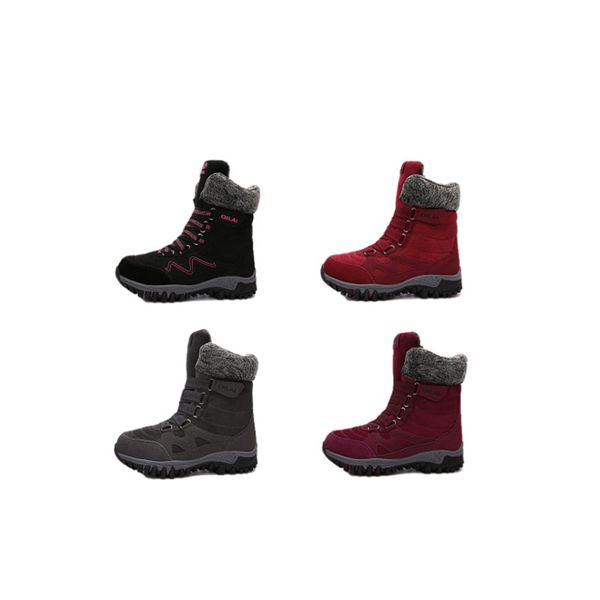 

2021winter european american outdoor snow boots with thick soles and plush cotton boot fashion casual shoes eu35-eu42, Black