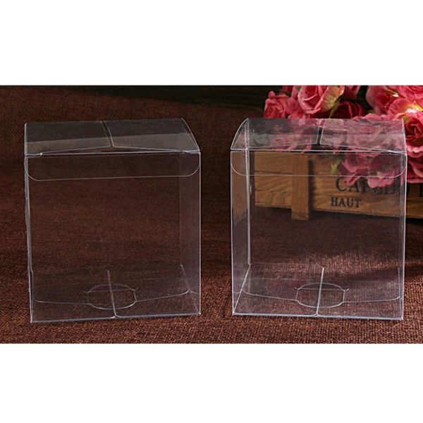 

gift wrap 50 pcs clear pvc packing box transparent candy for wedding party (5x5x5cm)