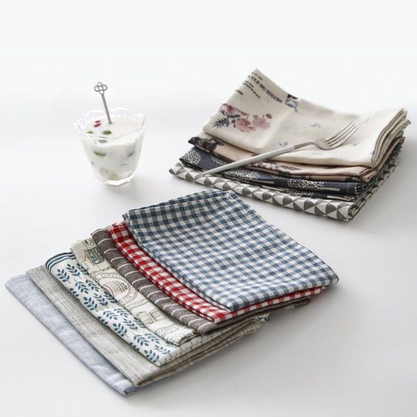 

mats & pads simple table mat japanese cotton linen heat insulation plate cloth west napkin posing background art