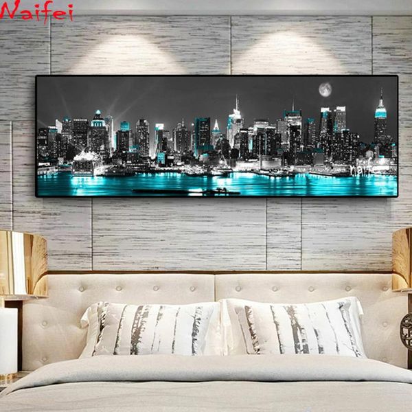 

diamond painting large 5d york black and white city landscape home decoration full drill embroidery handicraft art kits