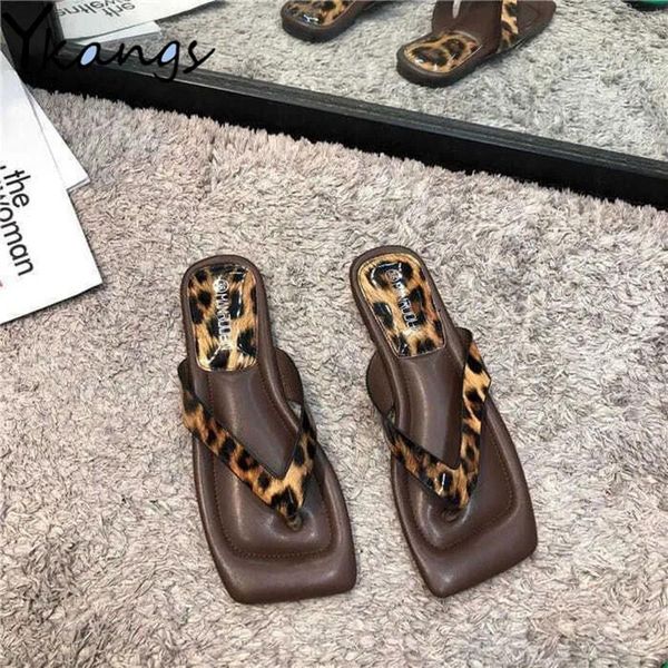 

slippers summer fashion leopard flip flops outdoor flat-bottom non-slip women's beach home casual quick-drying ladies, Black