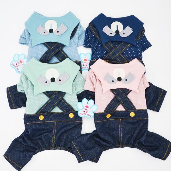 

cute dog rompers cartoon shape four feet straps clothes for small and medium pet supplies accessories apparel