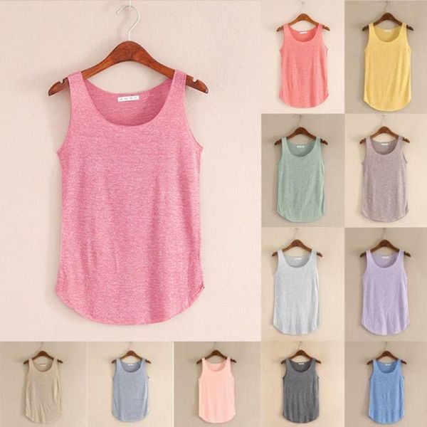 

camisoles & tanks women summer tank-sleeveless round neck loose singlets vest plus size blouse and casual 2021, Black;white