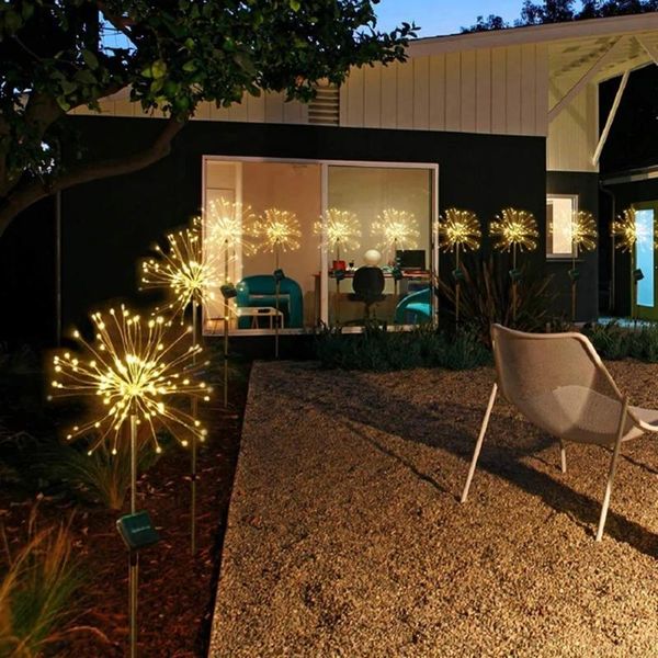 

solar lamps led string light fairy outdoor dandelion fireworks garden patio lawn street landscape decoration lamp christmas