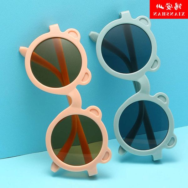 

sunglasses fashion bear personality cartoon baby ultraviolet children's sunglasses, Blue