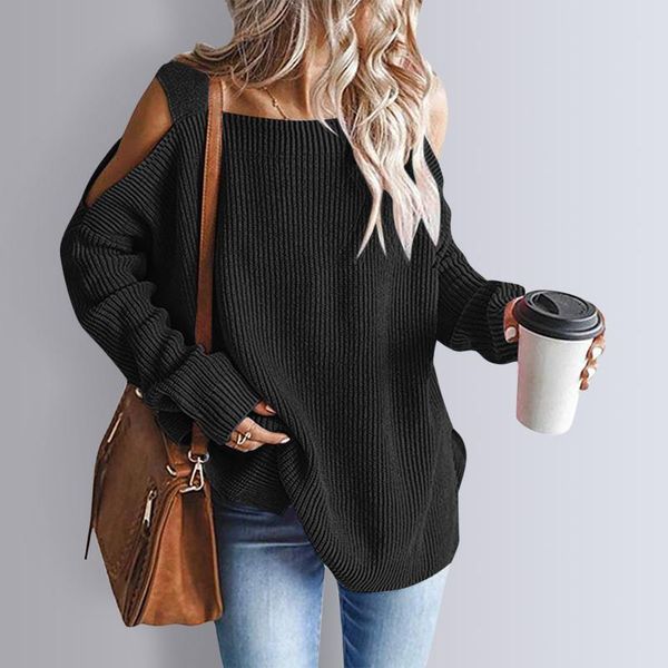 

women's blouses & shirts womens off shoulder loose oversized sweaters batwing long-sleeve ladies autumn winter 2021 women female knit p, White