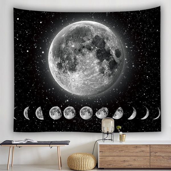 

tapestries nature black sun moon tapestry wall hanging landscape carpet retro cloth