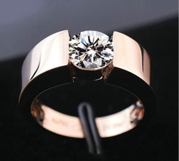 

betty men's rose gold lovers silver plated ring female, Black