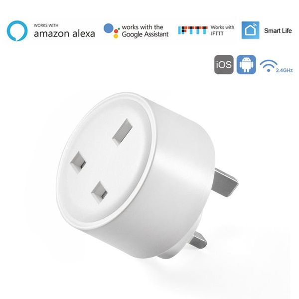 

smart power plugs wifi plug 15a uk socket tuya life app work with alexa google home assistant voice control monitor timing