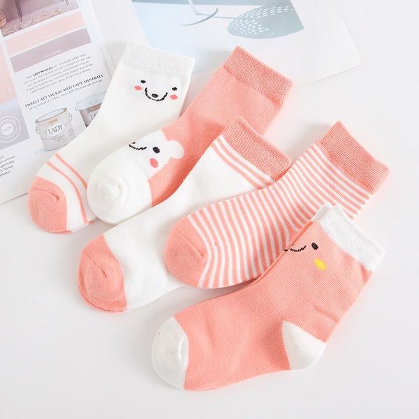 

baby socks, pure cotton, warm and breathable, deodorant, Pink;yellow