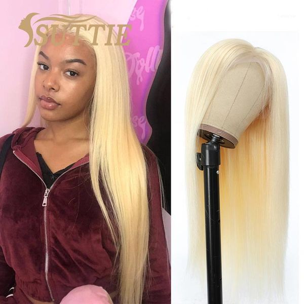 

suttie 613 straight lace front wig 13x4 blonde 4x4 5x5 closure transparent human hair frontal1, Black;brown