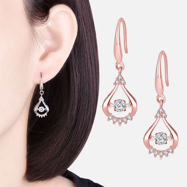 

trembling net red fashion long tremella ring female tiktok silver jewelry simple smart dripping eardrop gift earrings, Black