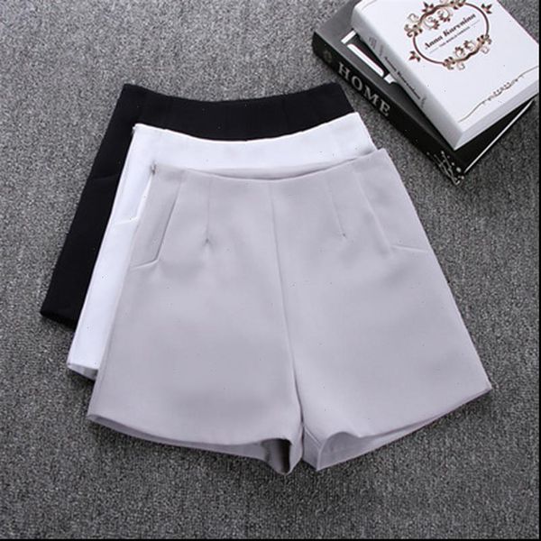 

womens shorts women summer high waist a line casual suit solid color short pants ladies 717408, White;black