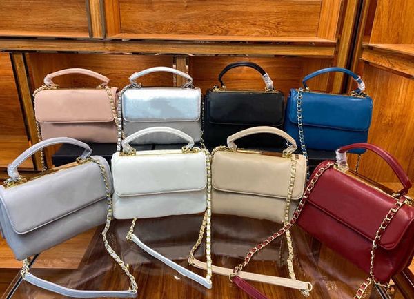 2021 Frauen Luxus CrossBady High Bag Qualität PU RSE Großhandelspreis Echtes Leder + Schulterklappe Handtasche mit kleinem und großen Gitter