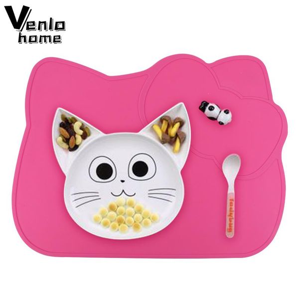

mats & pads cute baby silicone placemat table mat kids heat resistant plate grade non-slip pad dinning meal kitchen accessories