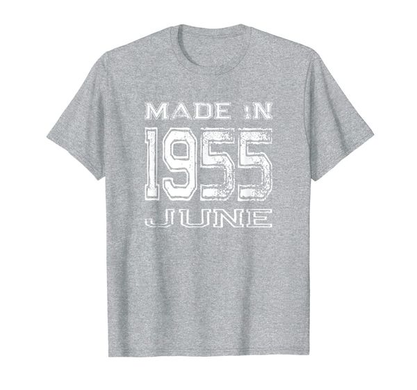 

made in 1955 vintage june birthday t-shirt, White;black