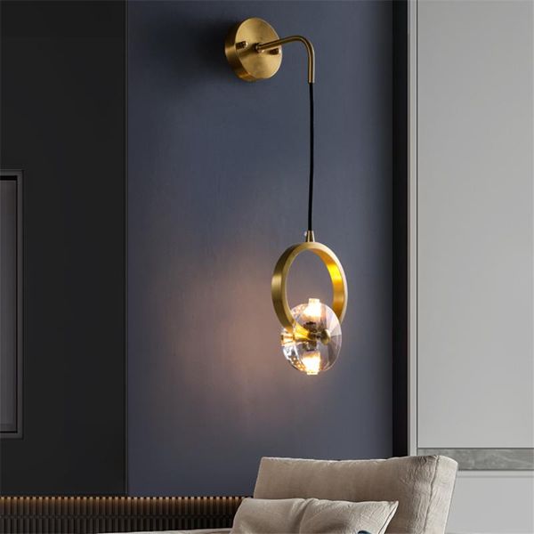 

wall lamp luxury bedroom bedside lights living room background study corridor bathroom art deco post modern crystal lamps