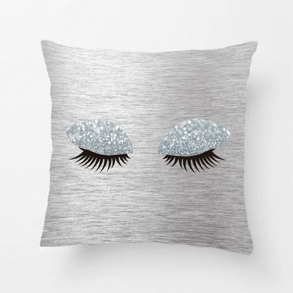 

cushion/decorative pillow closed eyes shiny silver print throw case decorative cushion cover pillowcase customize gift by lvsure for car sof
