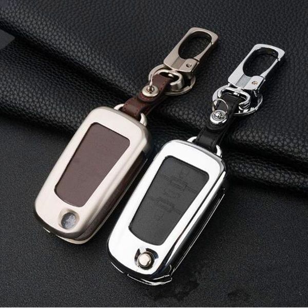 

keychains seiyio mental & leather car key ring shell simple style auto cover for mg5 mg7 mg gt gs roewe 350 360 750 w5, Silver