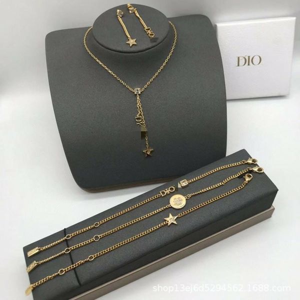 

70% off outlet online family's new tassel letter necklace, Black