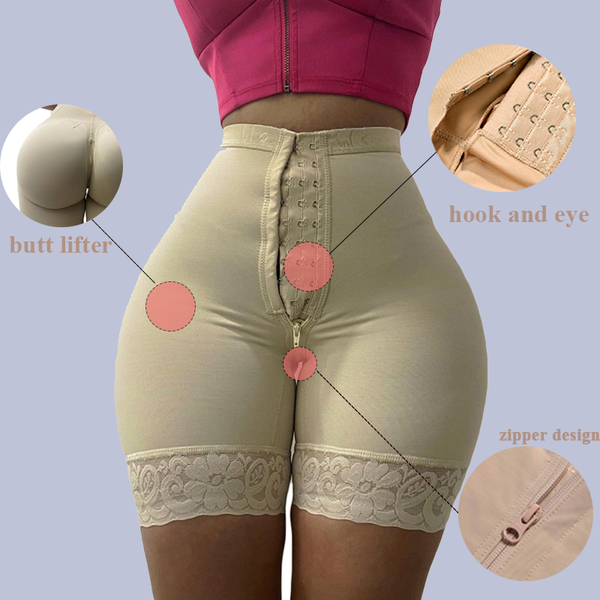 

shapewear women fajas colombianas double high compression daily panties butt lifter shorts hourglass body shaper, Black;white