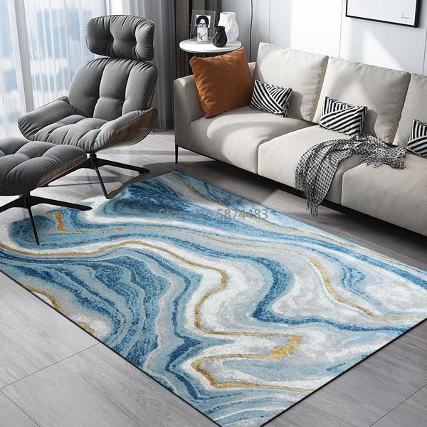 

carpets 200*300cm nordic modern abstract dark blue white gold curve crystal velvet living room bedroom floor mat carpet customization