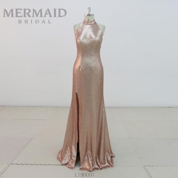 

party dresses high slits sequins mermaid evening dress, White;black