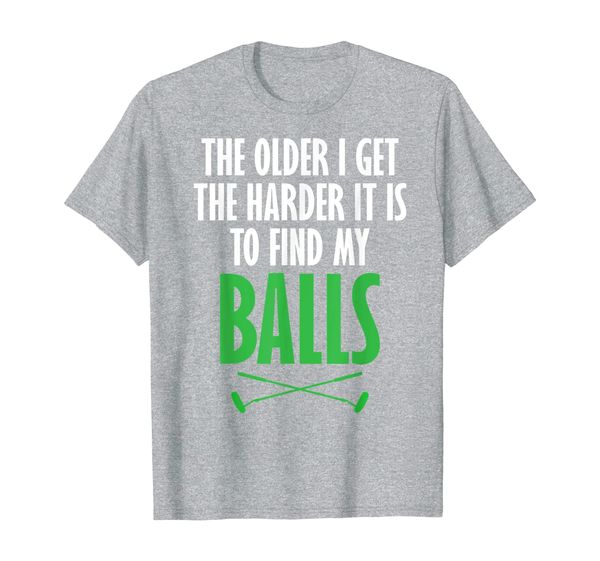 

golf shirt getting hard to find my balls funny golfer, White;black