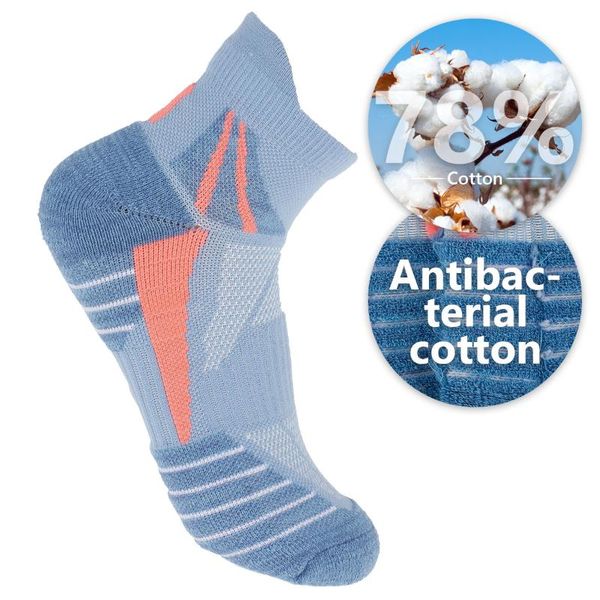 

sports socks athletic running with cushion colourful anti blister stink resist heel tab soft low cut sport breathable, Black