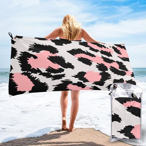

unique style quick dry beach towel leopard print microfiber bath cushion swimming personalized sand free