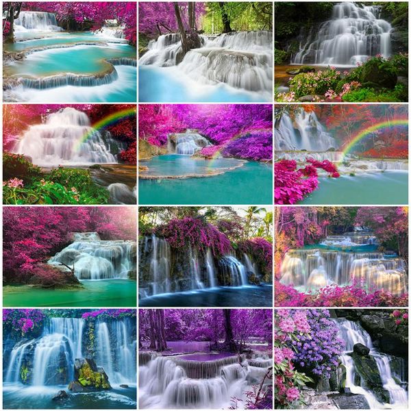 

diamond painting evershine waterfall picture of rhinestones embroidery scenic full square mosaic cross stitch wall art