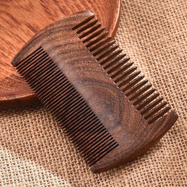 

green sandalwood pocket beard hair combs 2 size handmade natural wood comb anti-static brush styling tool1, Silver