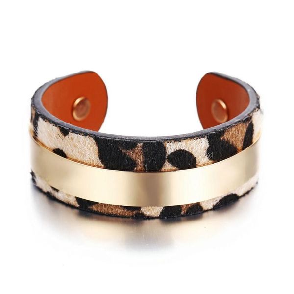 

yo punk snake leather wrap bracelet for women men charm fashion bracelets korean bangles 2021 party jewelry geometric bangle, Black