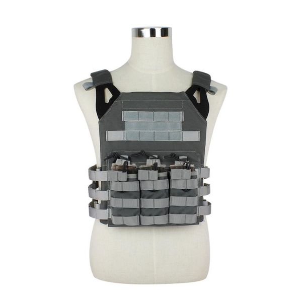 

hunting jackets military double/triple molle magazine pouch +tactical jpc vest outdoor protective lightweight, Camo;black