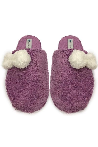 

slippers bow tie lilac women home slipper, Black