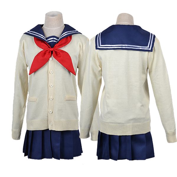 Costume cosplay Anime Boku no Hero Academia Himiko Toga JK Uniforme da donna alla marinara con maglioni