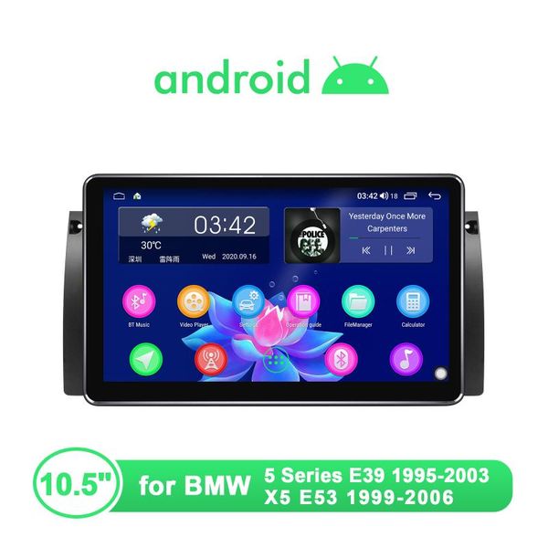

player 1din radio android central multimedia 10.5" autoradio bluetooth wifi obd for 5 series e39 1995-2003 x5 e53 1999-2006 car dvd