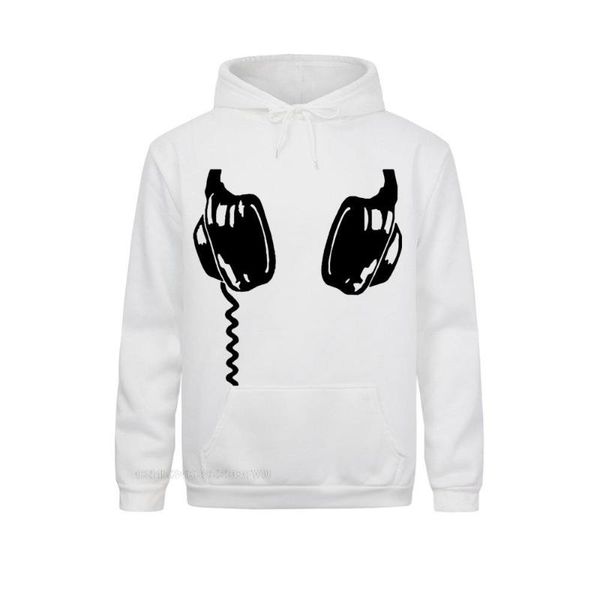 

men's hoodies & sweatshirts headphones music hip hop dance funny dj techno rap pullover hoodie premium father's days camiseta masc, Black