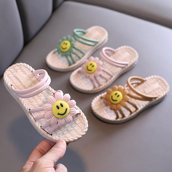 

slipper girls slippers indoor four seasons lovely shoes children' cool kids summer shoe home bath non slip pantuflas claquette, Black;grey