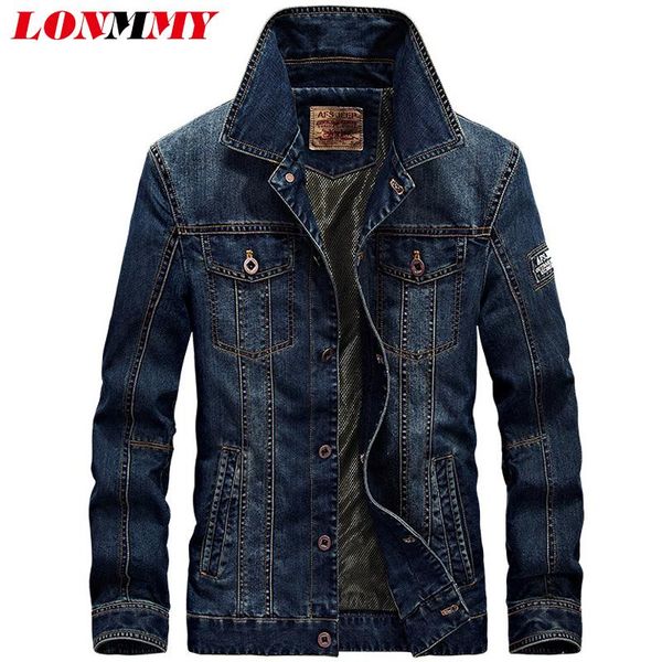 

men's jackets lonmmy denim men coat mens coats cotton military style jeans jacket outerwear army multi-pocket chaquetas hombre, Black;brown