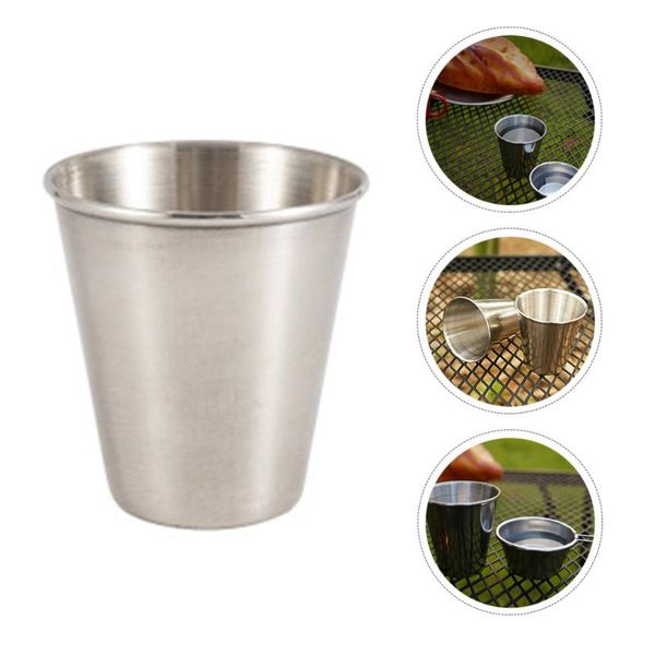 

mugs 1 set stainless steel cups portable glass outdoor camping