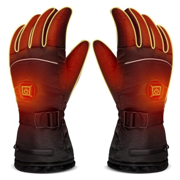 

heated gloves for men women electric ski -gift black heating without battery elbow & knee pads, Black;gray