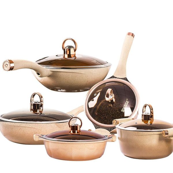 

pans gold diamond queen series frying pan non-stick household stockpot gas induction cooker