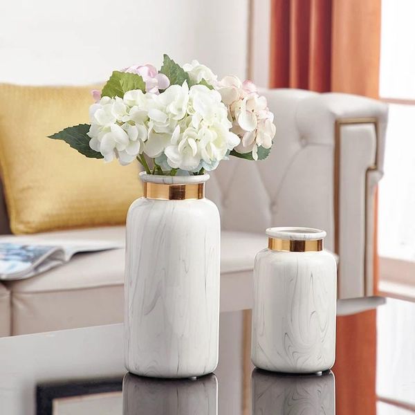 

vases gold marbling ceramic vase nordic modern minimalist living room dried flower home decoration office deskornaments