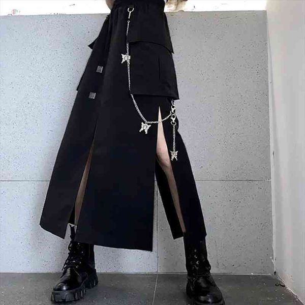 

summer casual suit korean harajuku slim high street shirt retro mid-length skirt small strap chain dropshipping, White